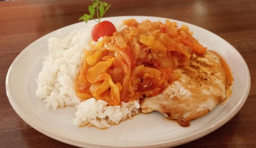 Lecsós csirke rizzsel