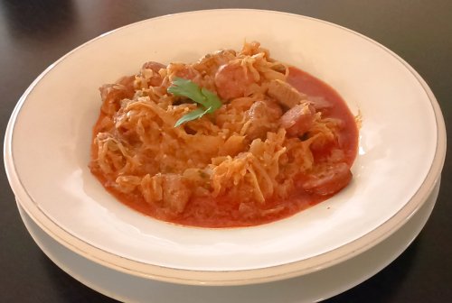 Székelykáposzta tejföllel.