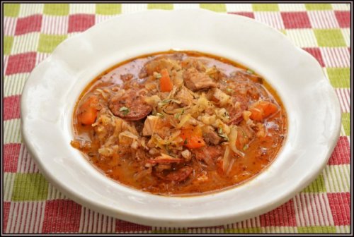 Zalai babos répaleves, füstölt hússal.