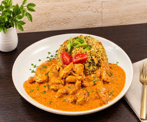 Csirke Tikka Masala, pirított tojásos rizzsel